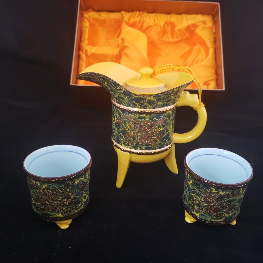GANFANREN Ceramic Tea Set Porcelain Cup Pot Dragon Teapot Teacup Kungfu Teaset